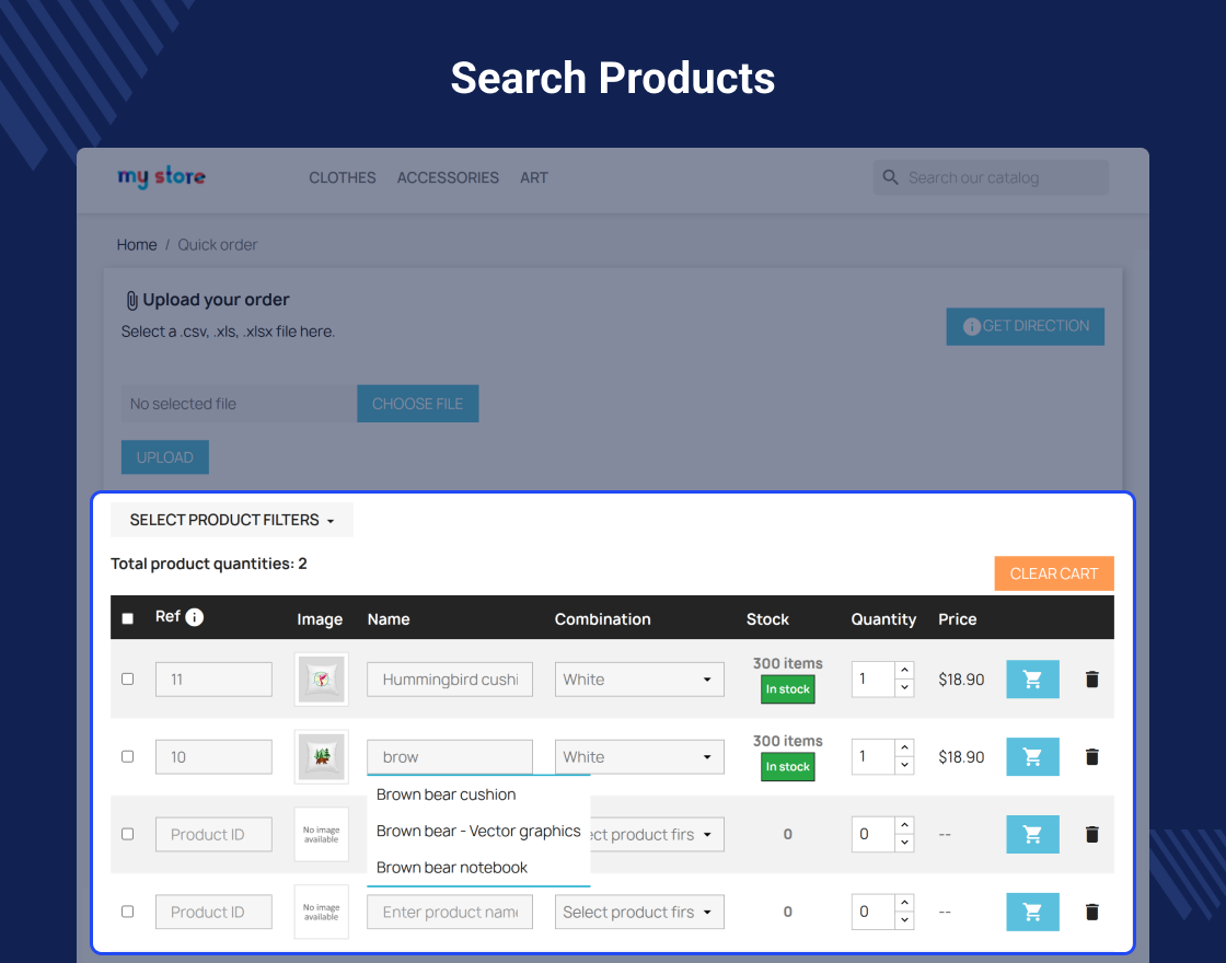 Prestashop Quick Order 