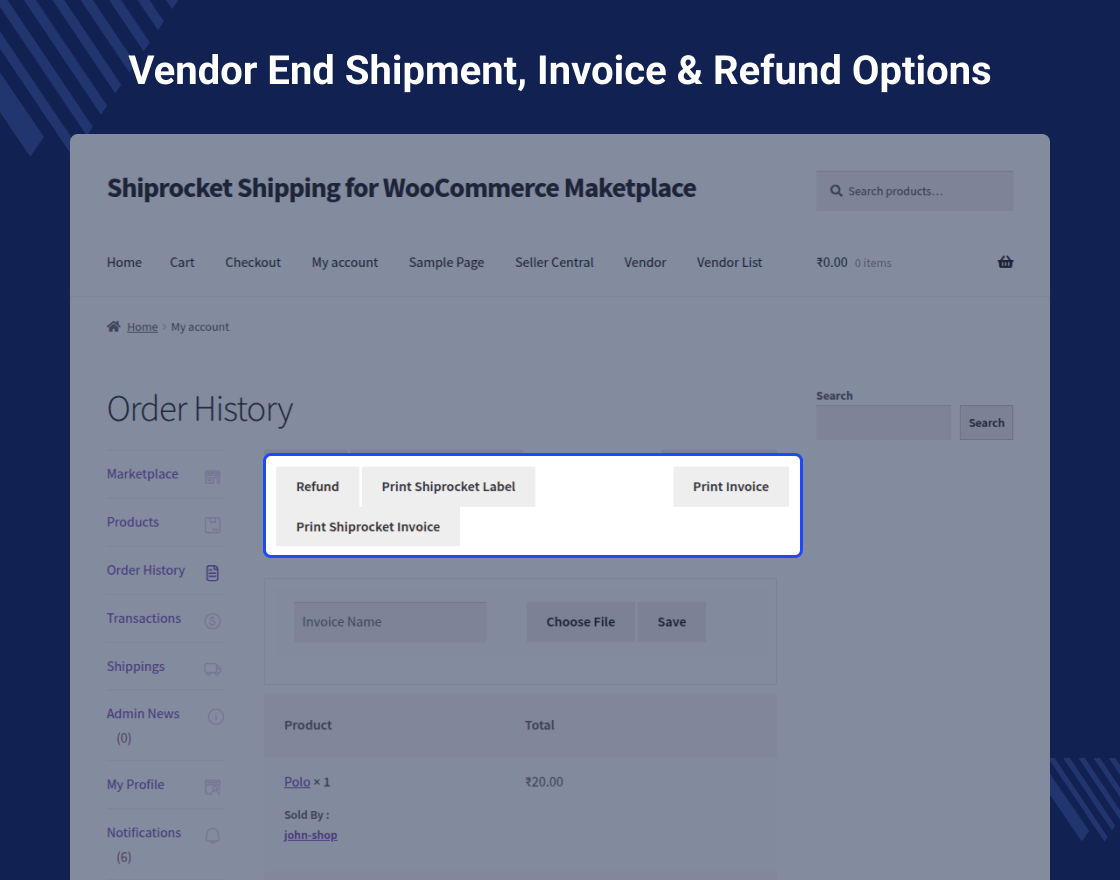 WooCommerce Marketplace Shiprocket Shipping