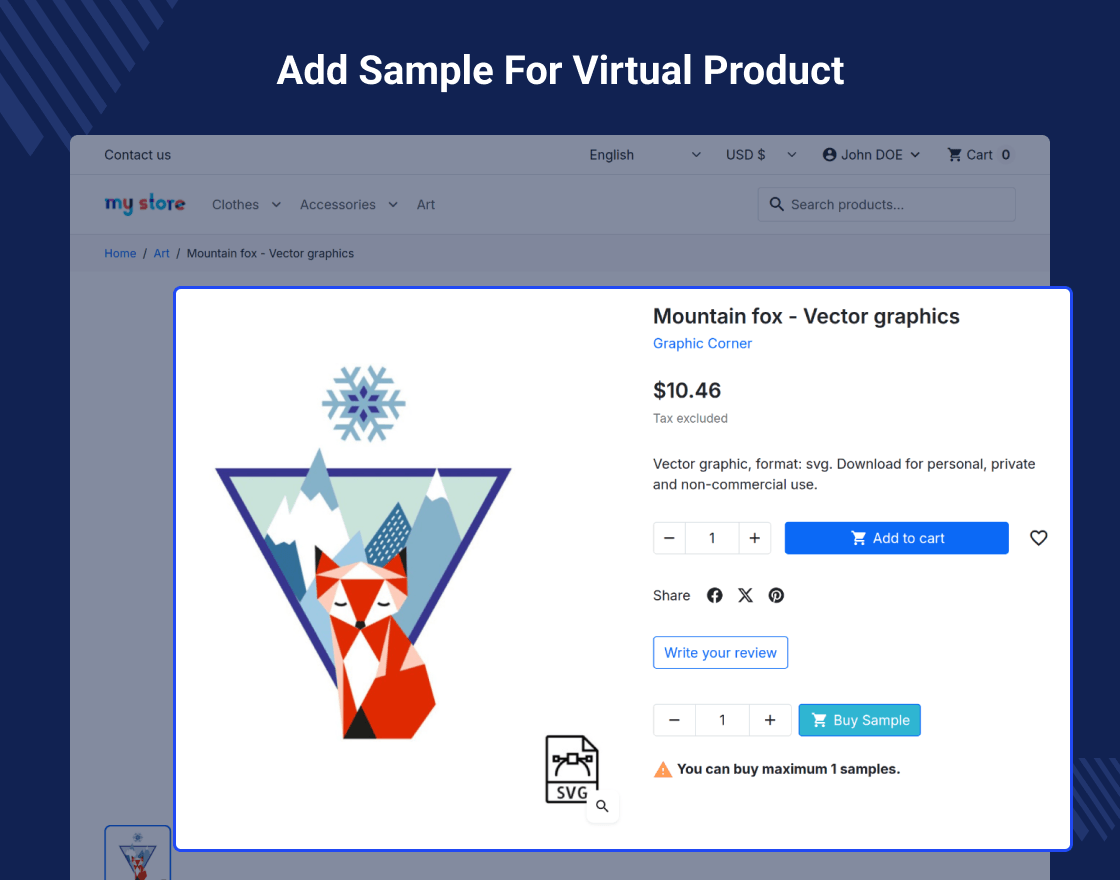 Prestashop Sample Product