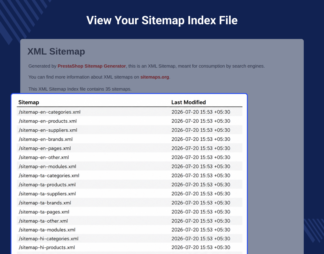 PrestaShop Sitemap Generator