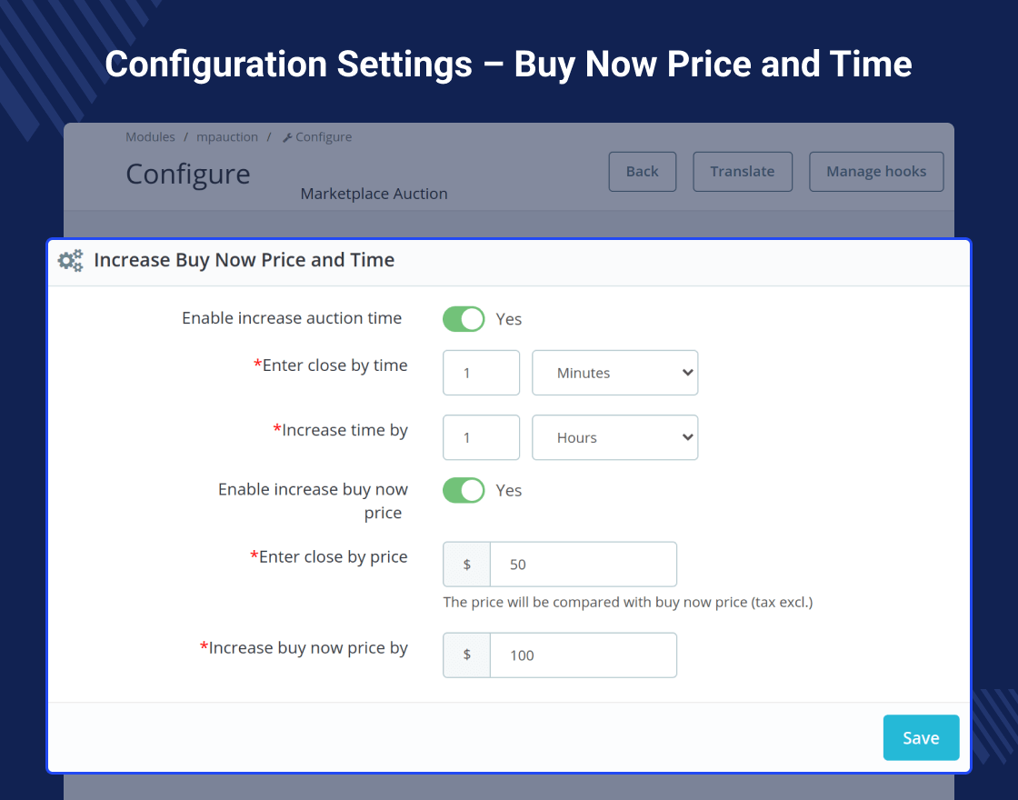 PrestaShop Marketplace Seller Auction