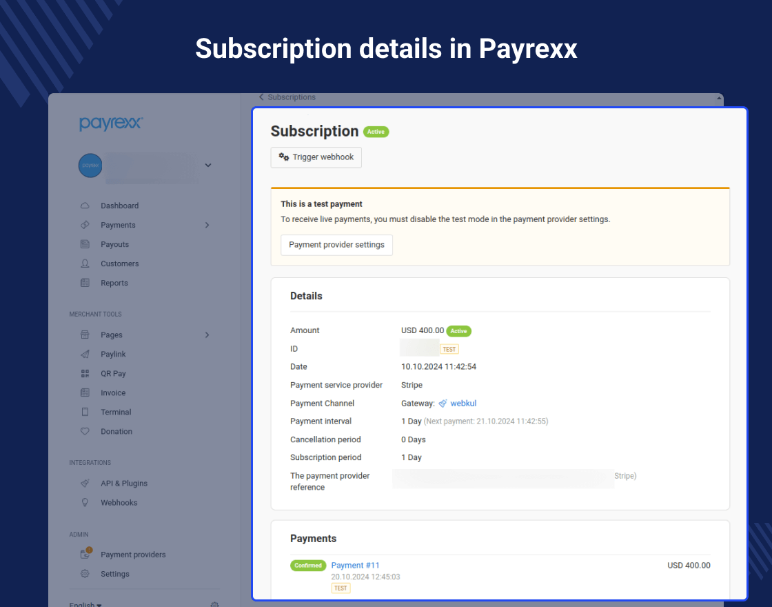 Odoo Payment Payrexx Recurring
