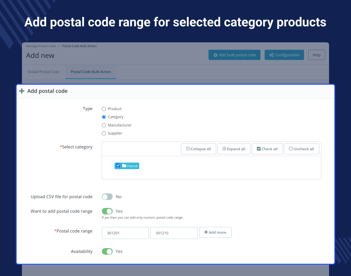 Prestashop Postal Code Validator