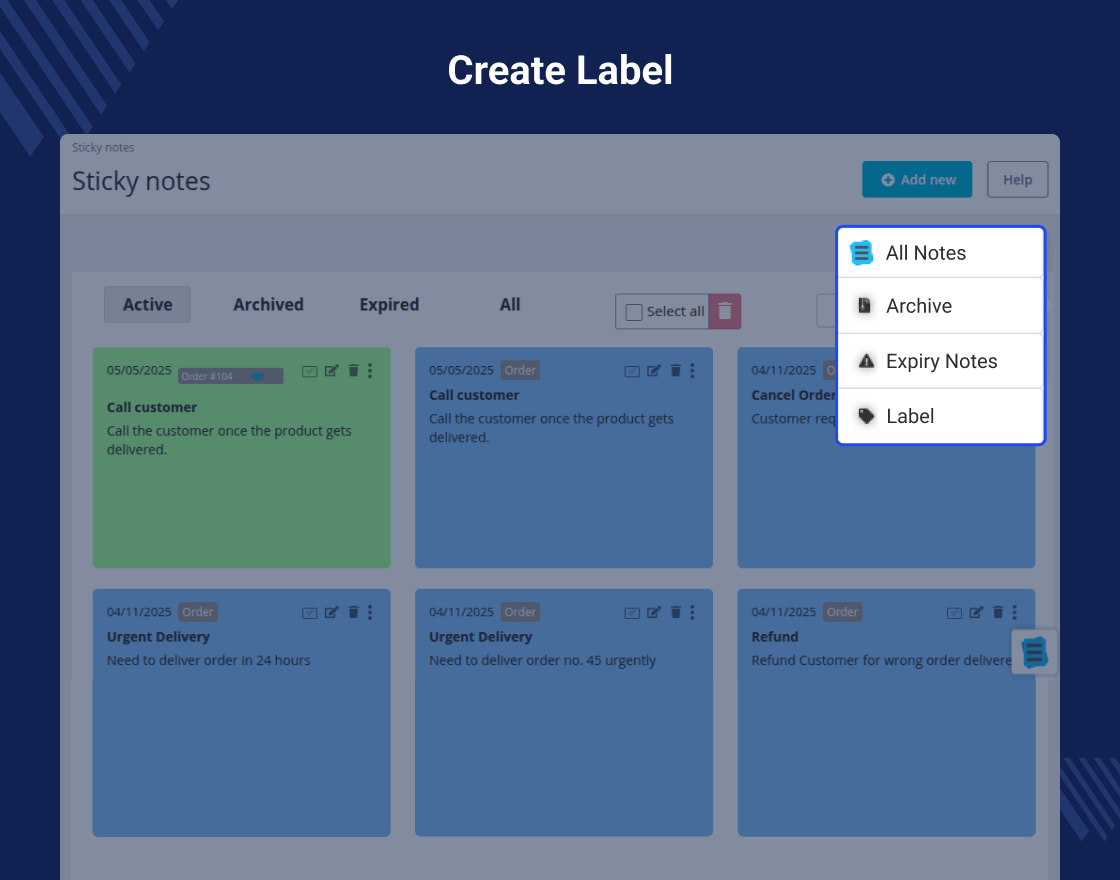 Prestashop Sticky Notes