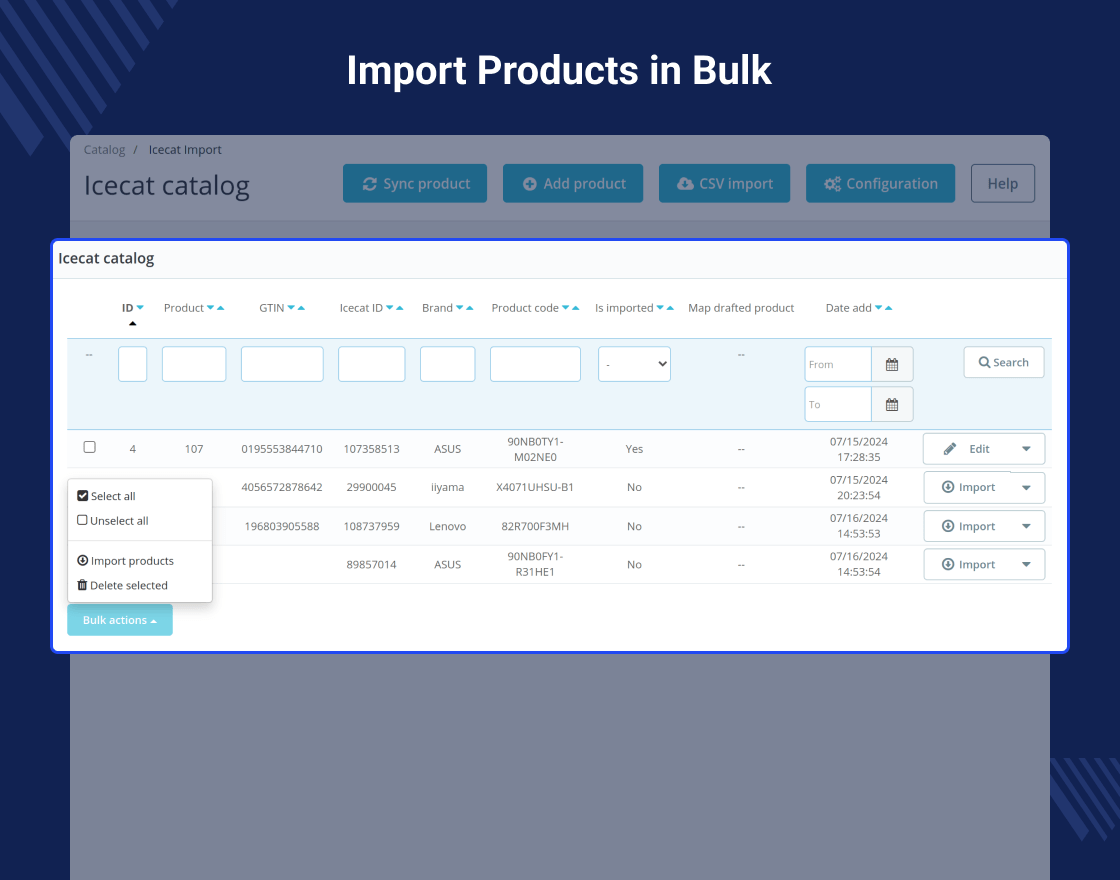 PrestaShop Icecat Catalog Management