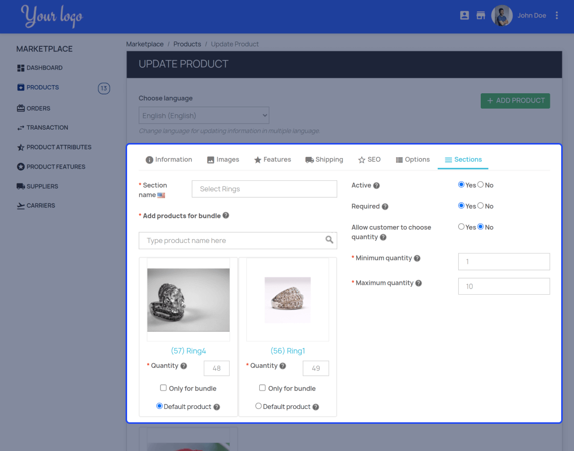 Prestashop Marketplace Bundle Product