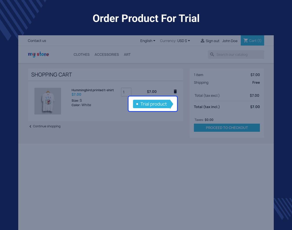 Prestashop Product Trial