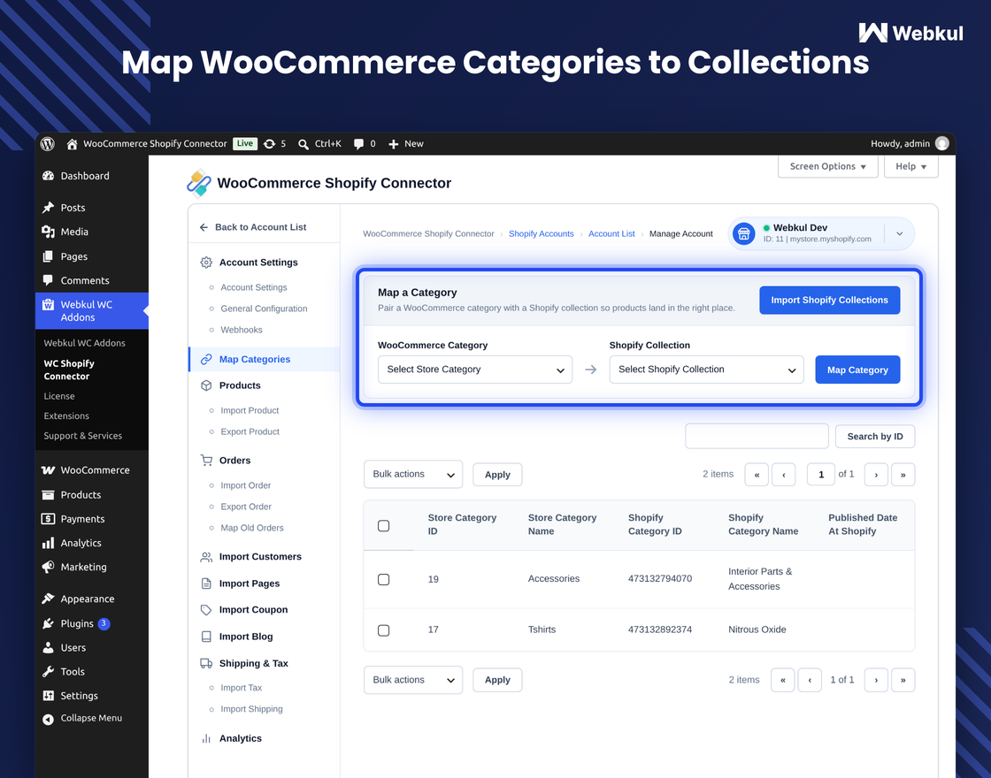 Shopify Connector for WooCommerce