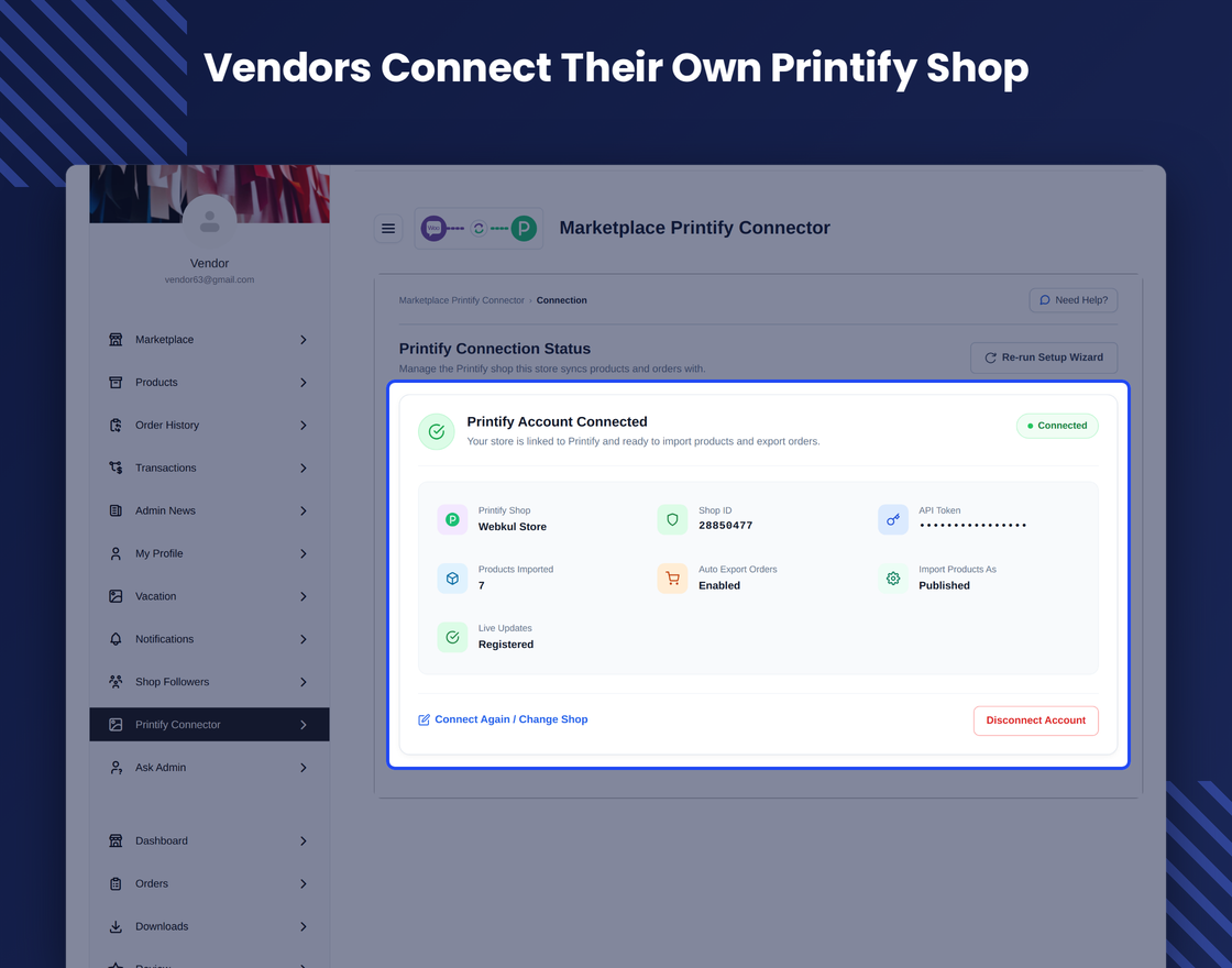 WooCommerce Multi Vendor Printify Integration