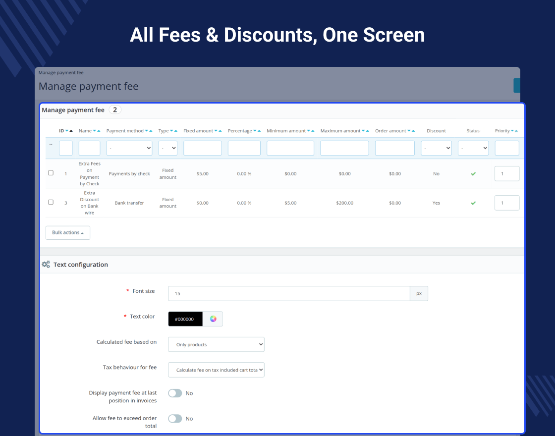 PrestaShop Payment Extra Fee/Discount