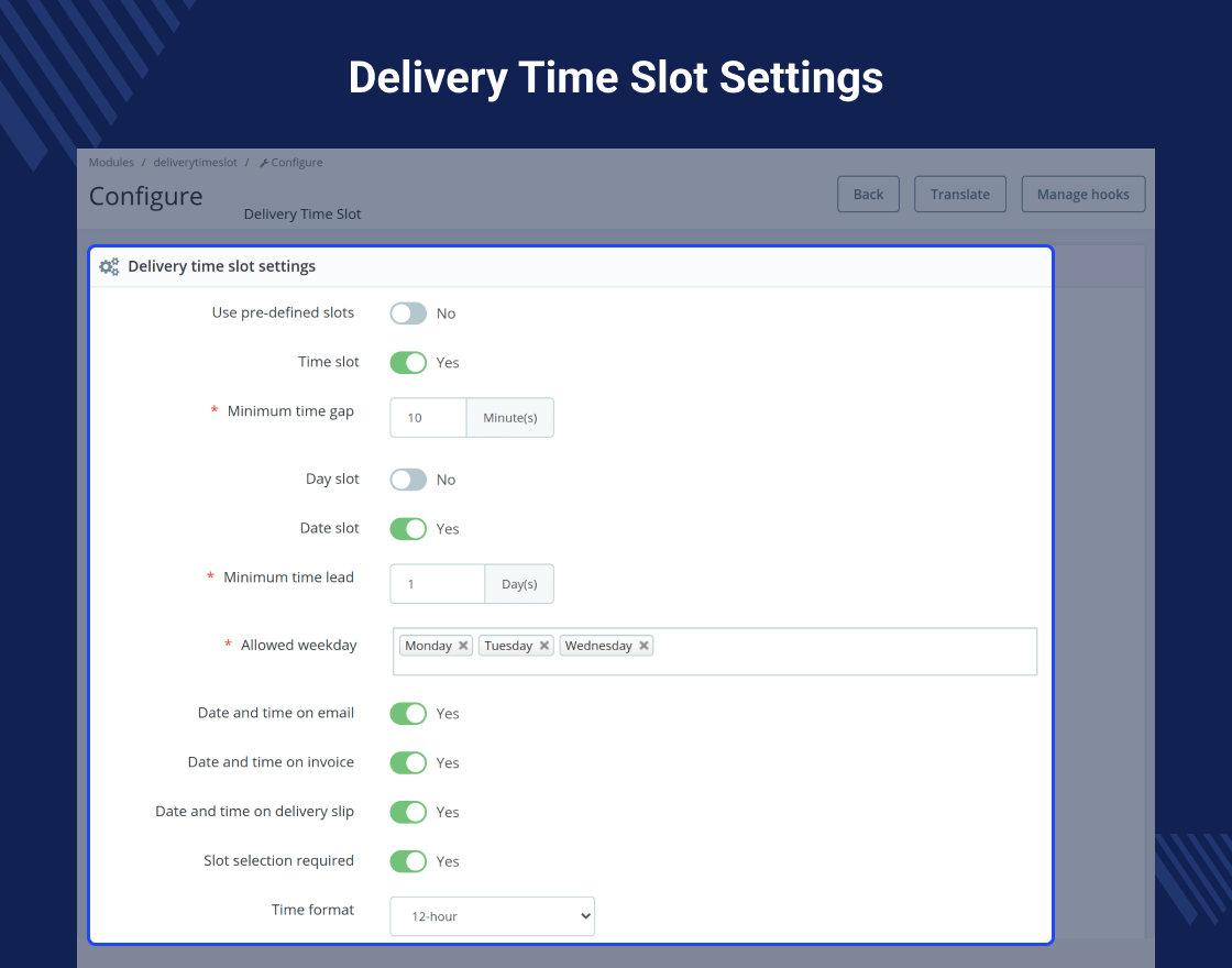 Prestashop Delivery Time Slot