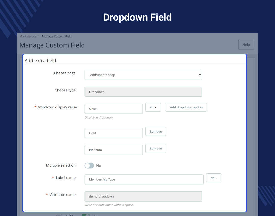 Prestashop Marketplace Custom Field 