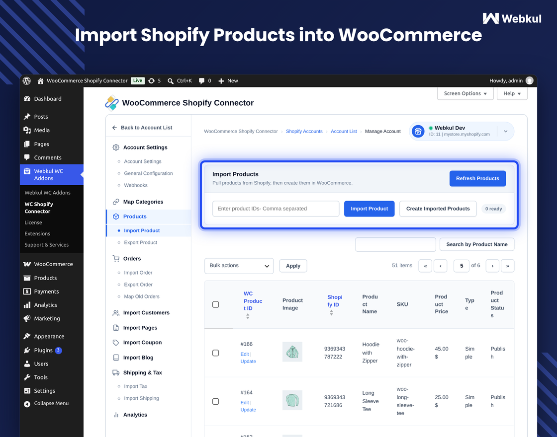 Shopify Connector for WooCommerce