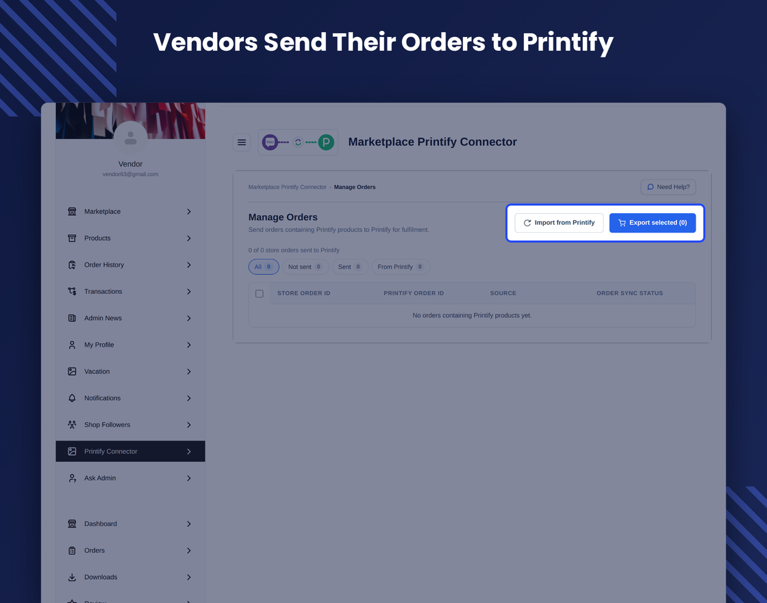WooCommerce Multi Vendor Printify Integration
