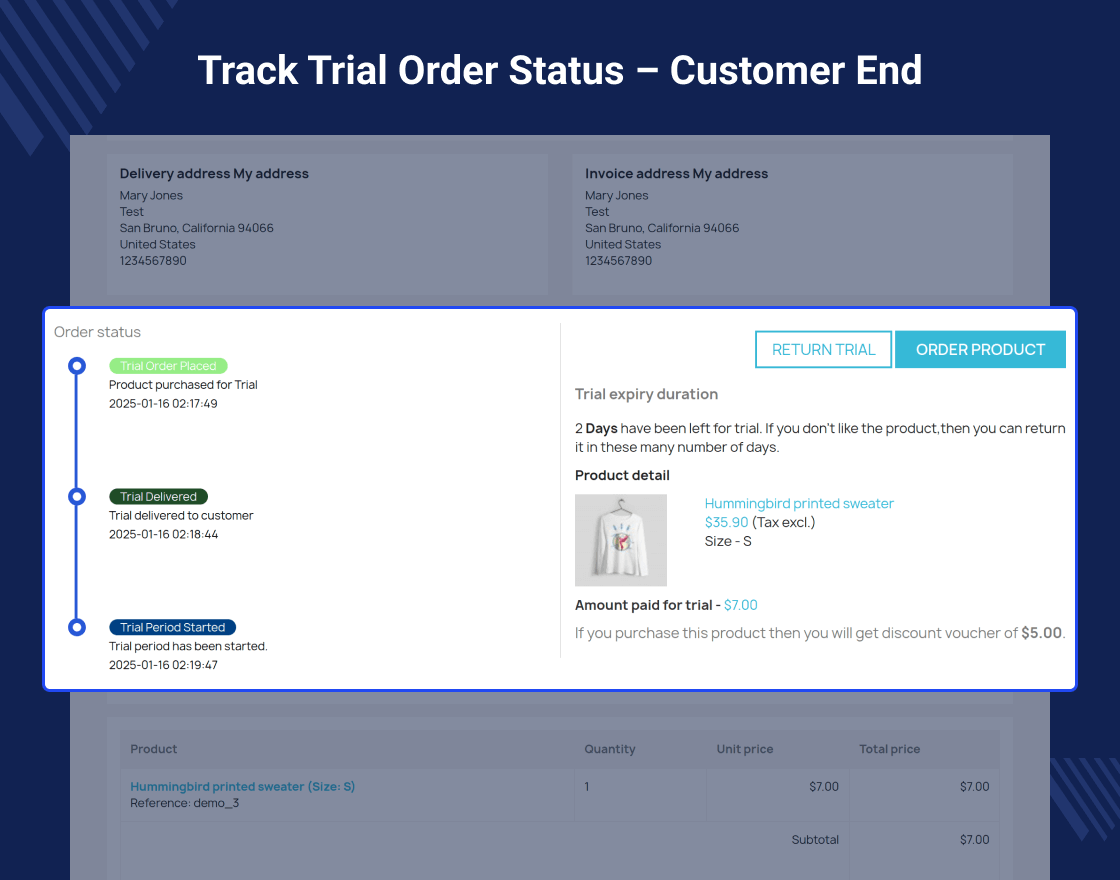 Prestashop Product Trial