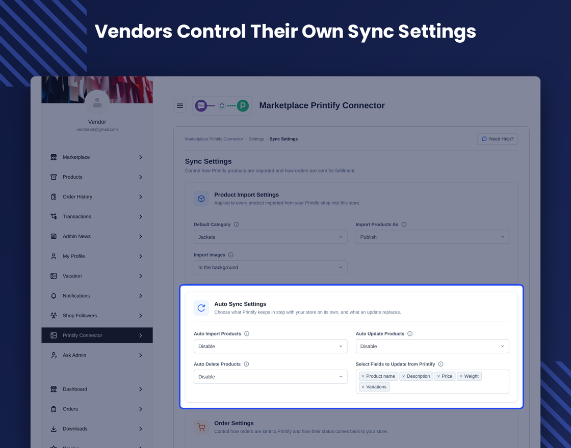 WooCommerce Multi Vendor Printify Integration