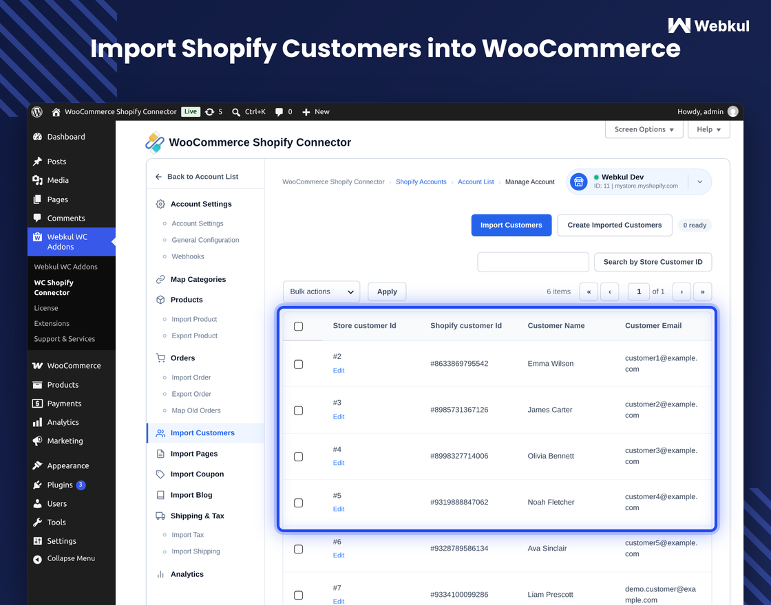 Shopify Connector for WooCommerce
