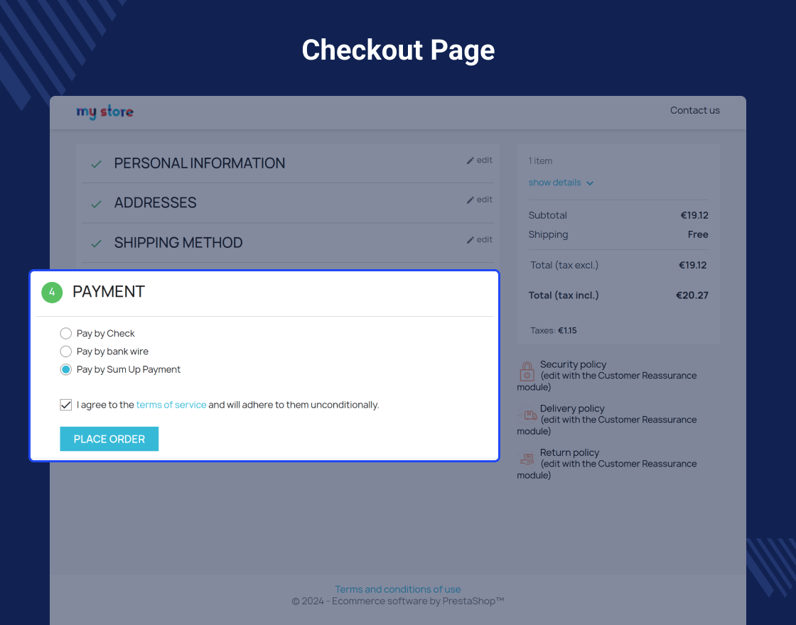 Prestashop SumUp Payment