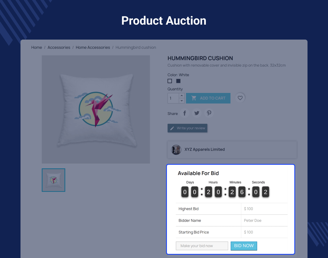 PrestaShop Marketplace Seller Auction