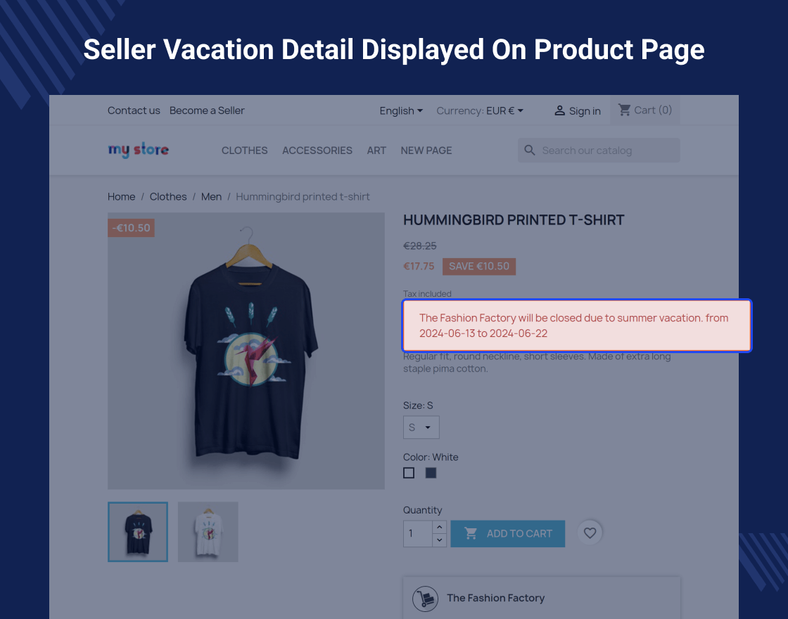 Prestashop Marketplace Seller Vacation