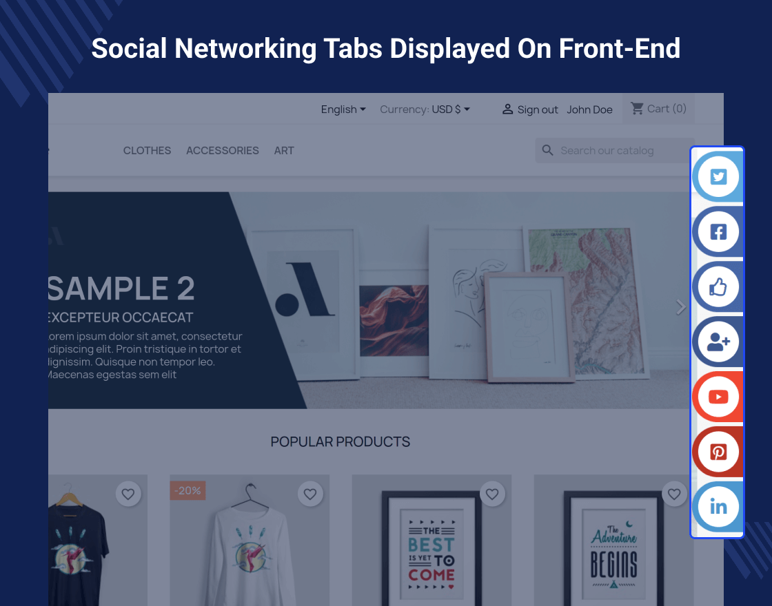 PrestaShop Social Network Tabs