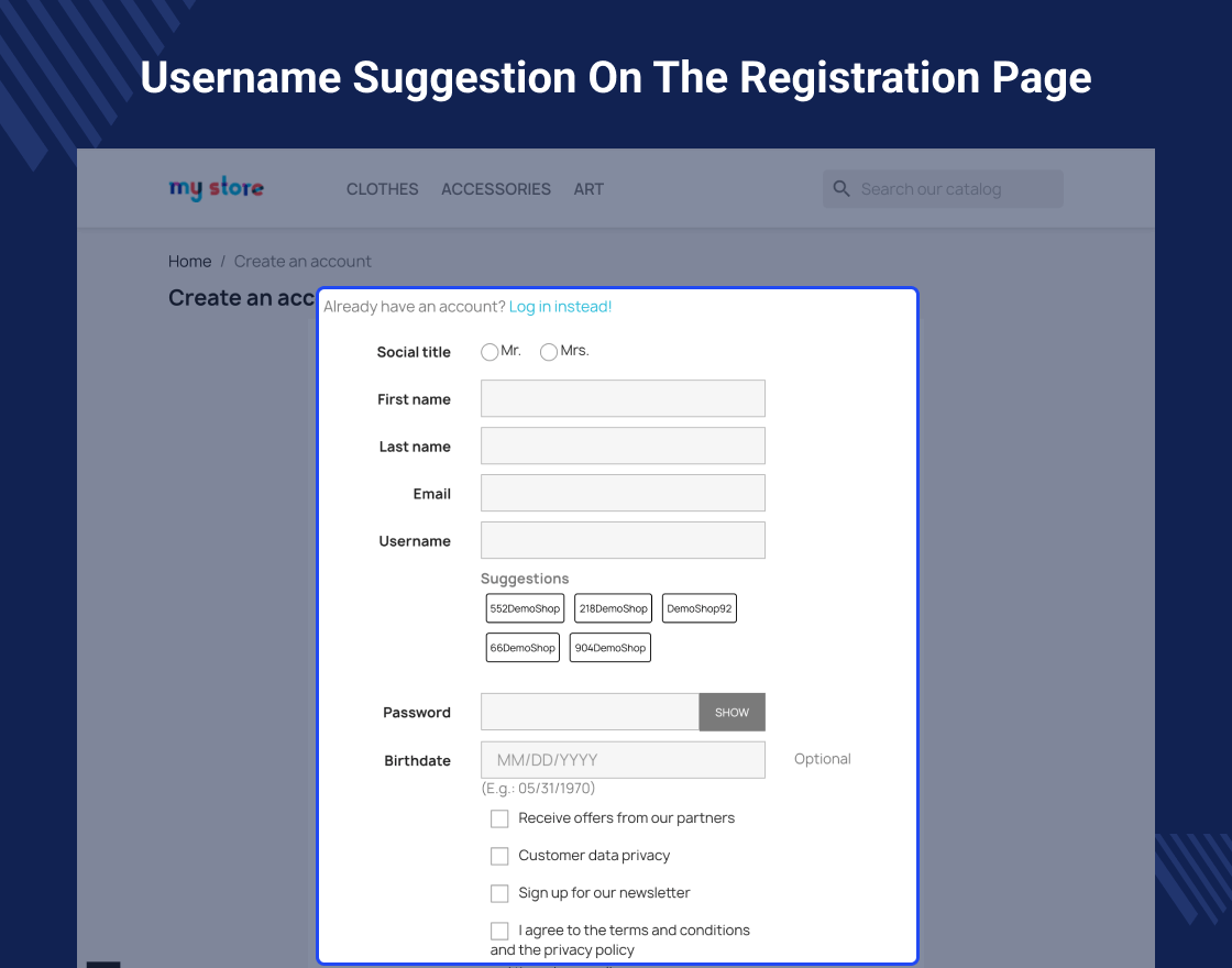 Prestashop Login By Username