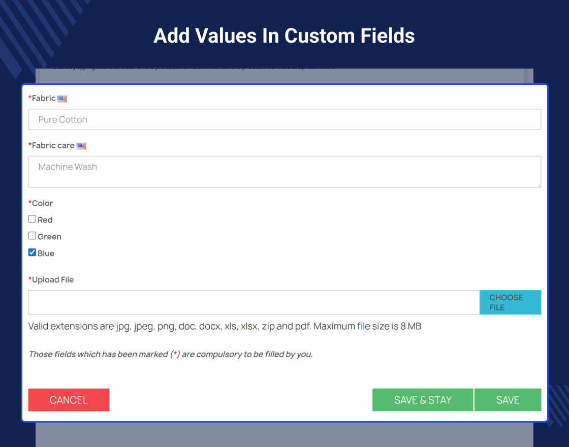 Prestashop Marketplace Custom Field 