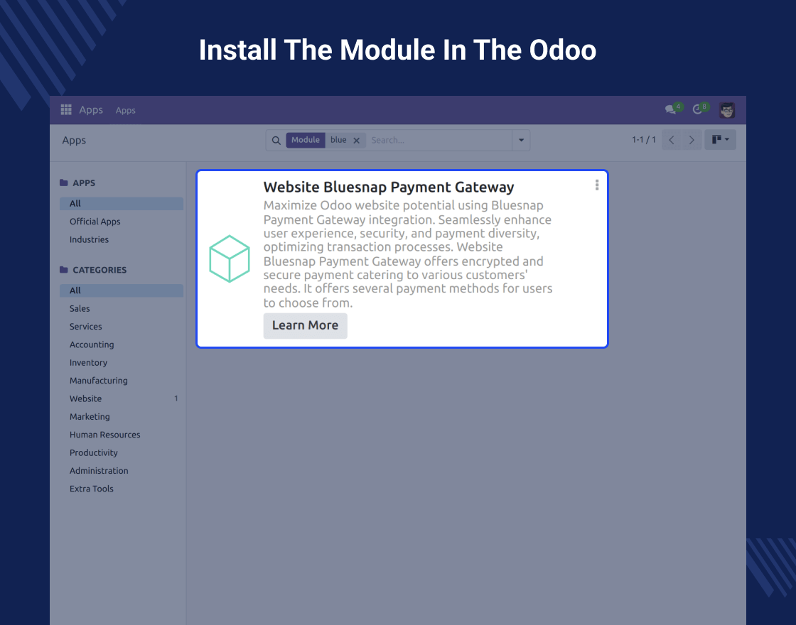 Odoo BlueSnap Payment Acquirer