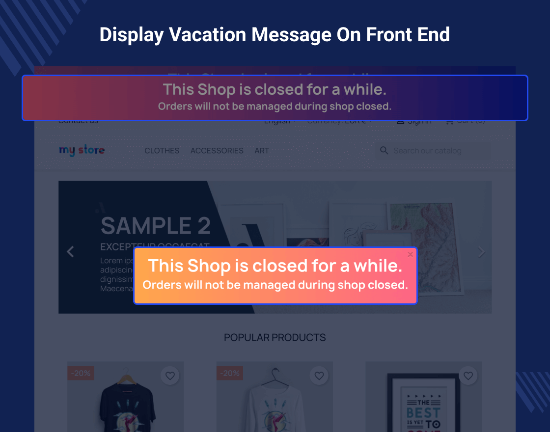 Prestashop Admin Vacation