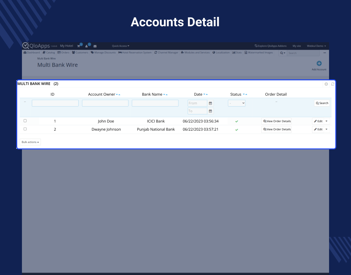 QloApps Multi Bank Wire