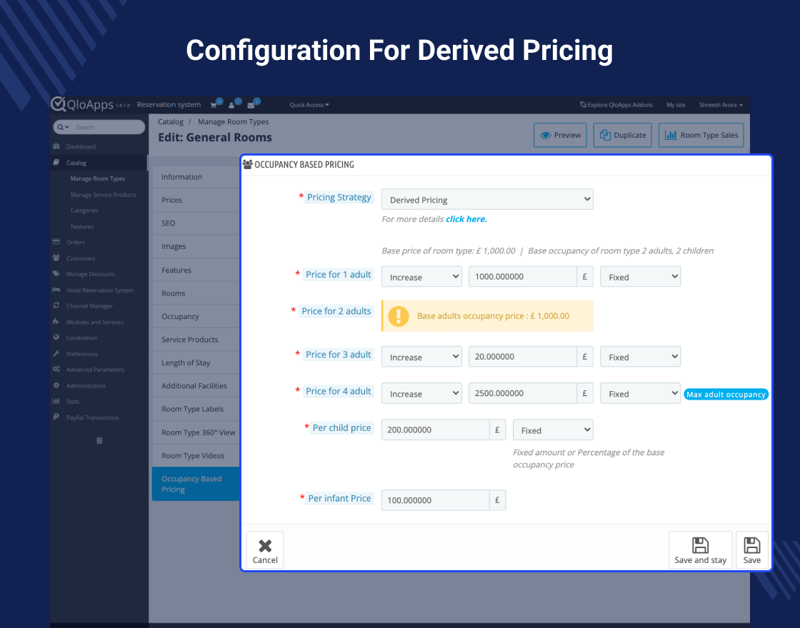 QloApps Occupancy Based Pricing