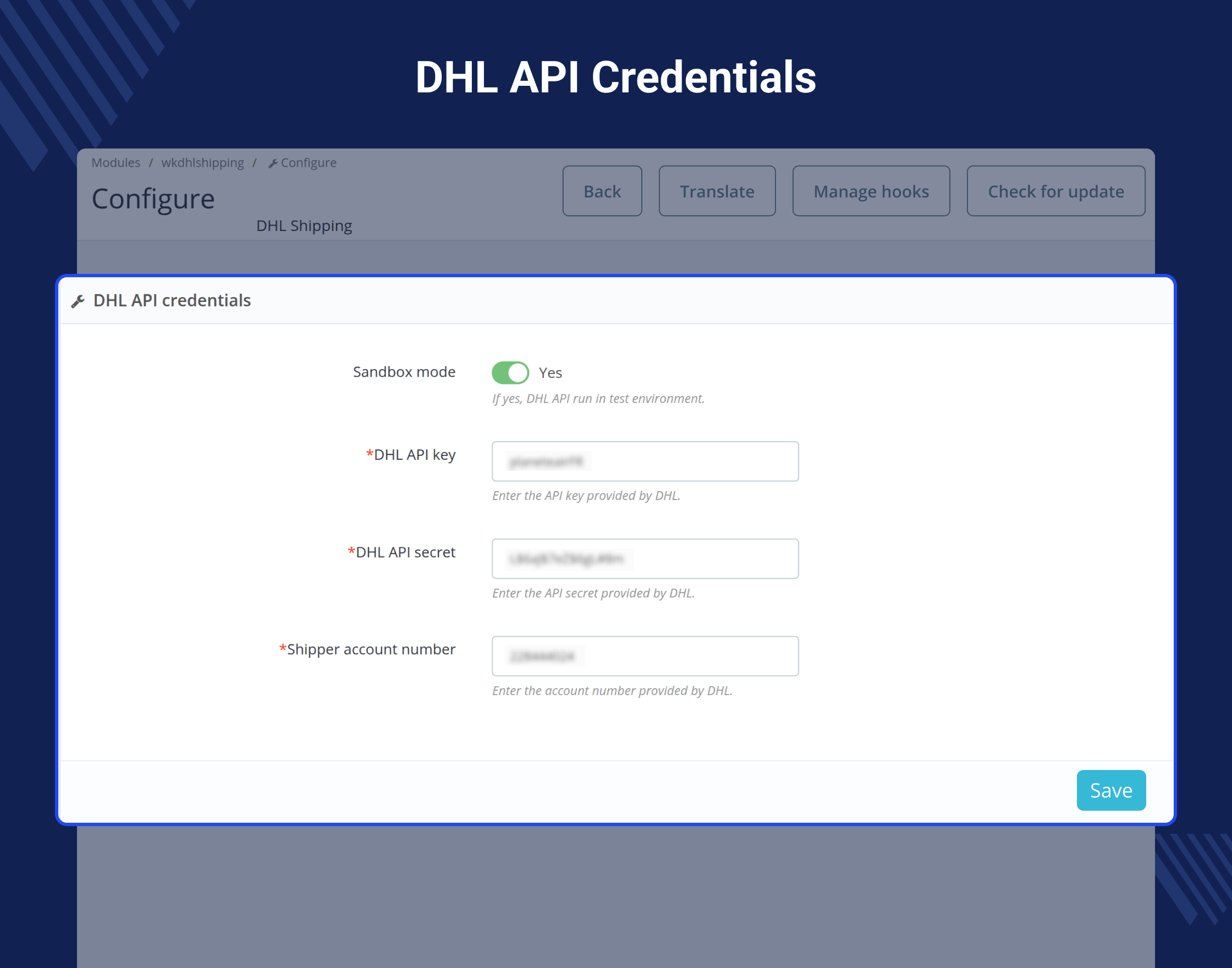 Prestashop DHL Shipping with Label Print - API Based Shipping