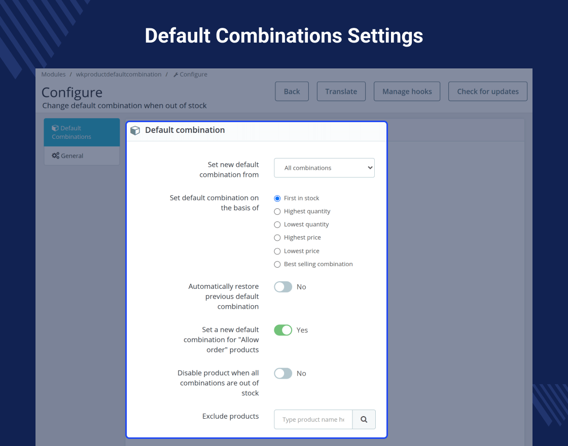 Prestashop Change Default Combination When Out of Stock