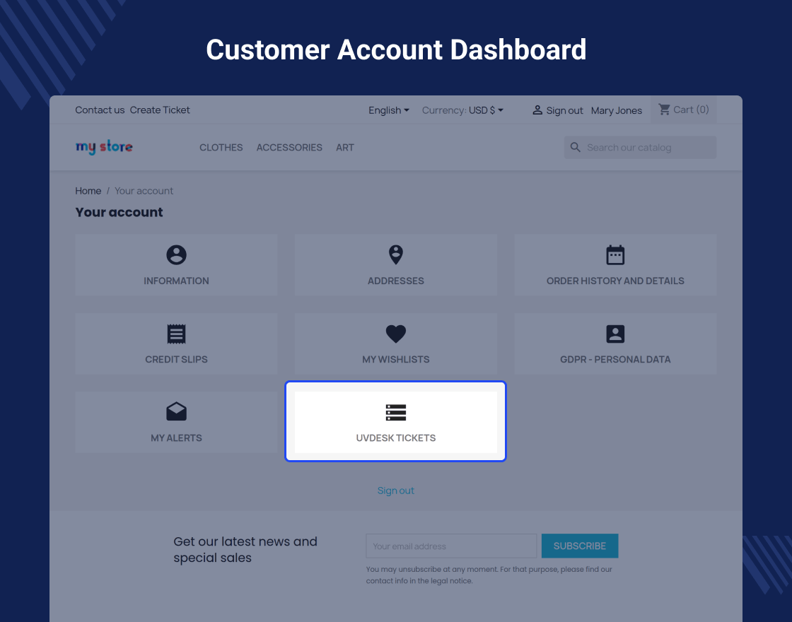 UVdesk Prestashop Free Helpdesk Ticket System 