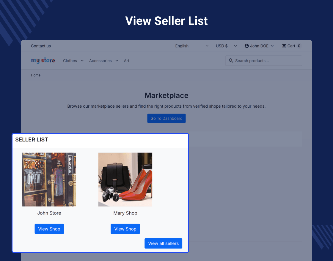 Prestashop Marketplace Seller List