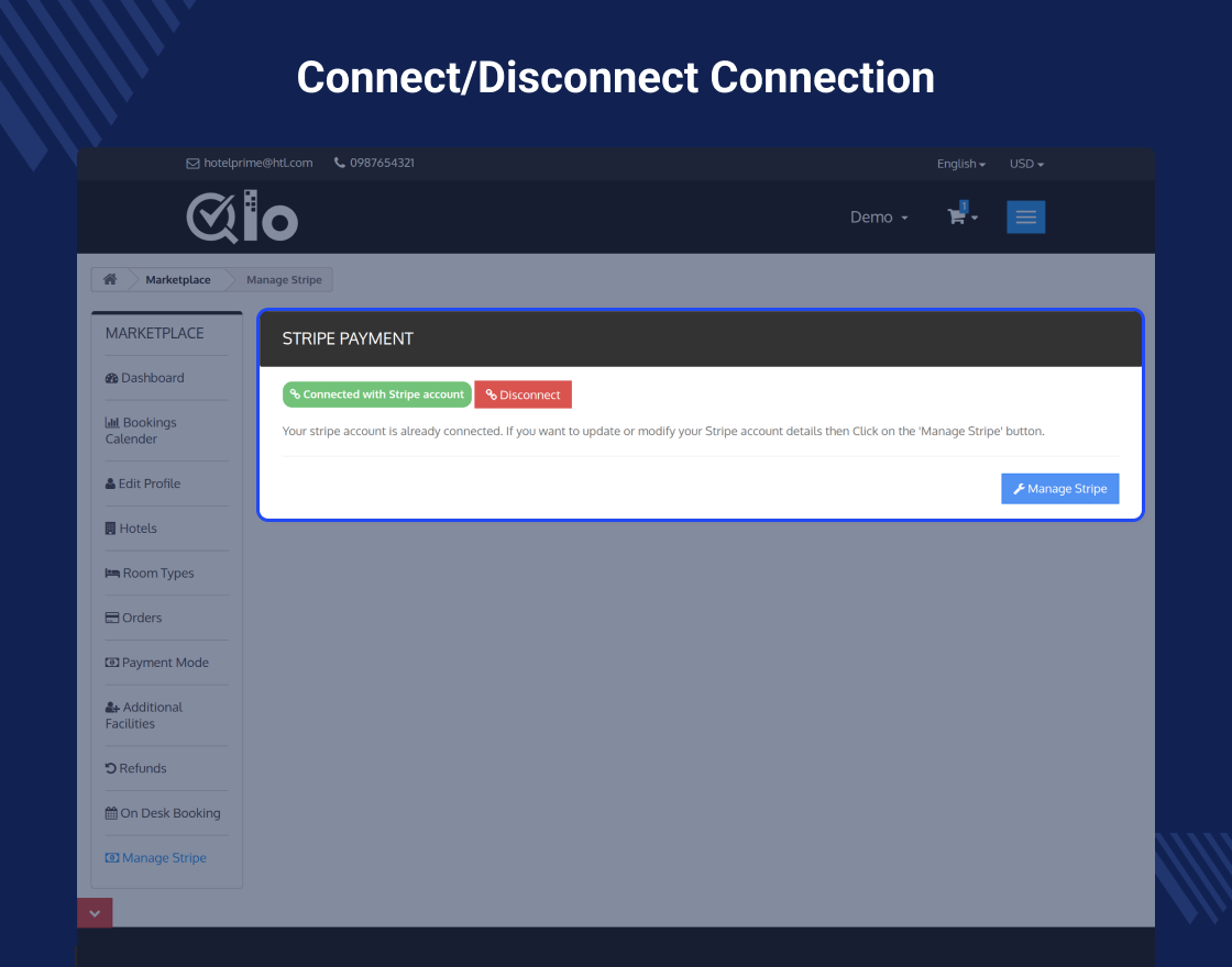 QloApps Marketplace Stripe Payment Gateway