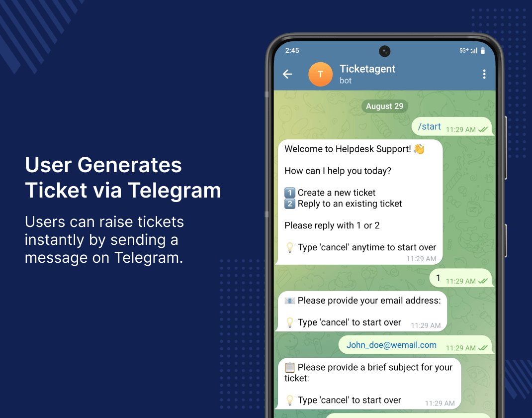UVdesk Telegram Integration