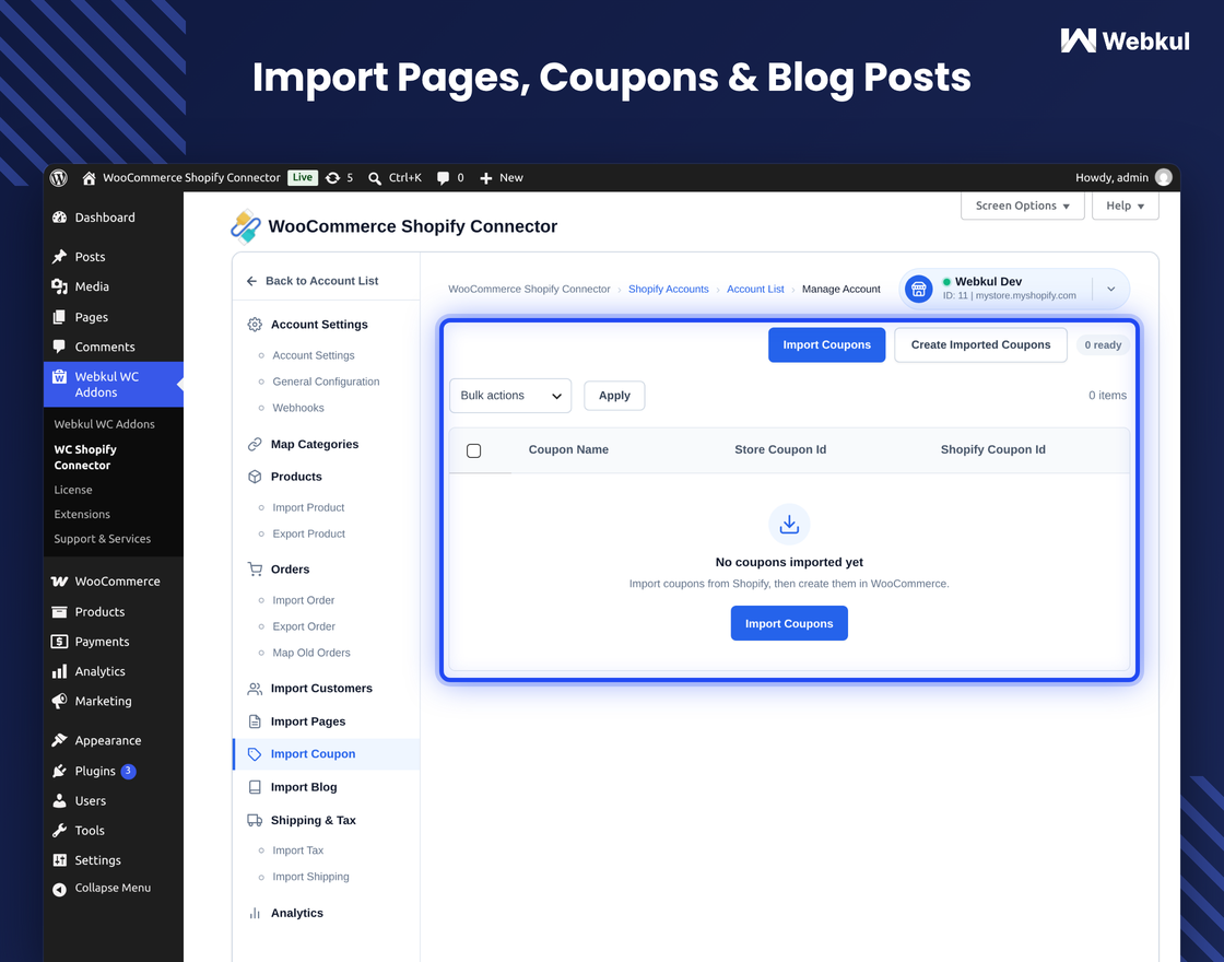 Shopify Connector for WooCommerce