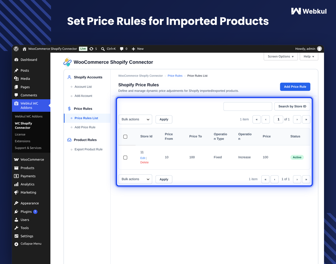 Shopify Connector for WooCommerce
