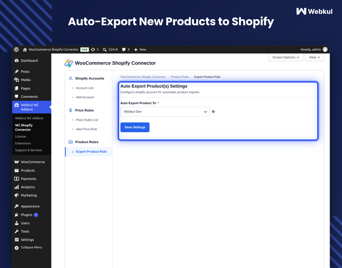 Shopify Connector for WooCommerce