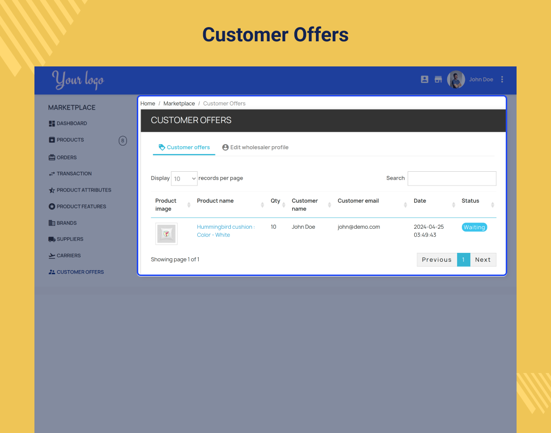 PrestaShop Marketplace Make an Offer