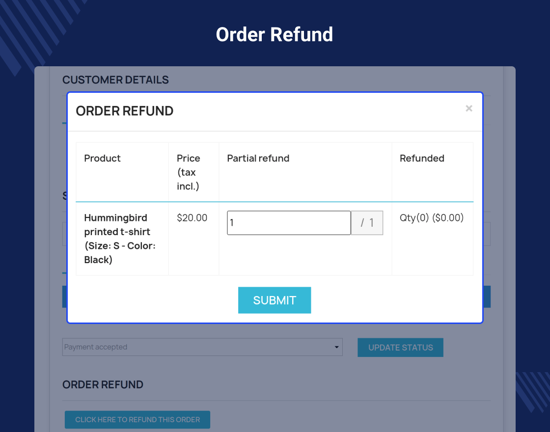 Prestashop Marketplace Order Refund