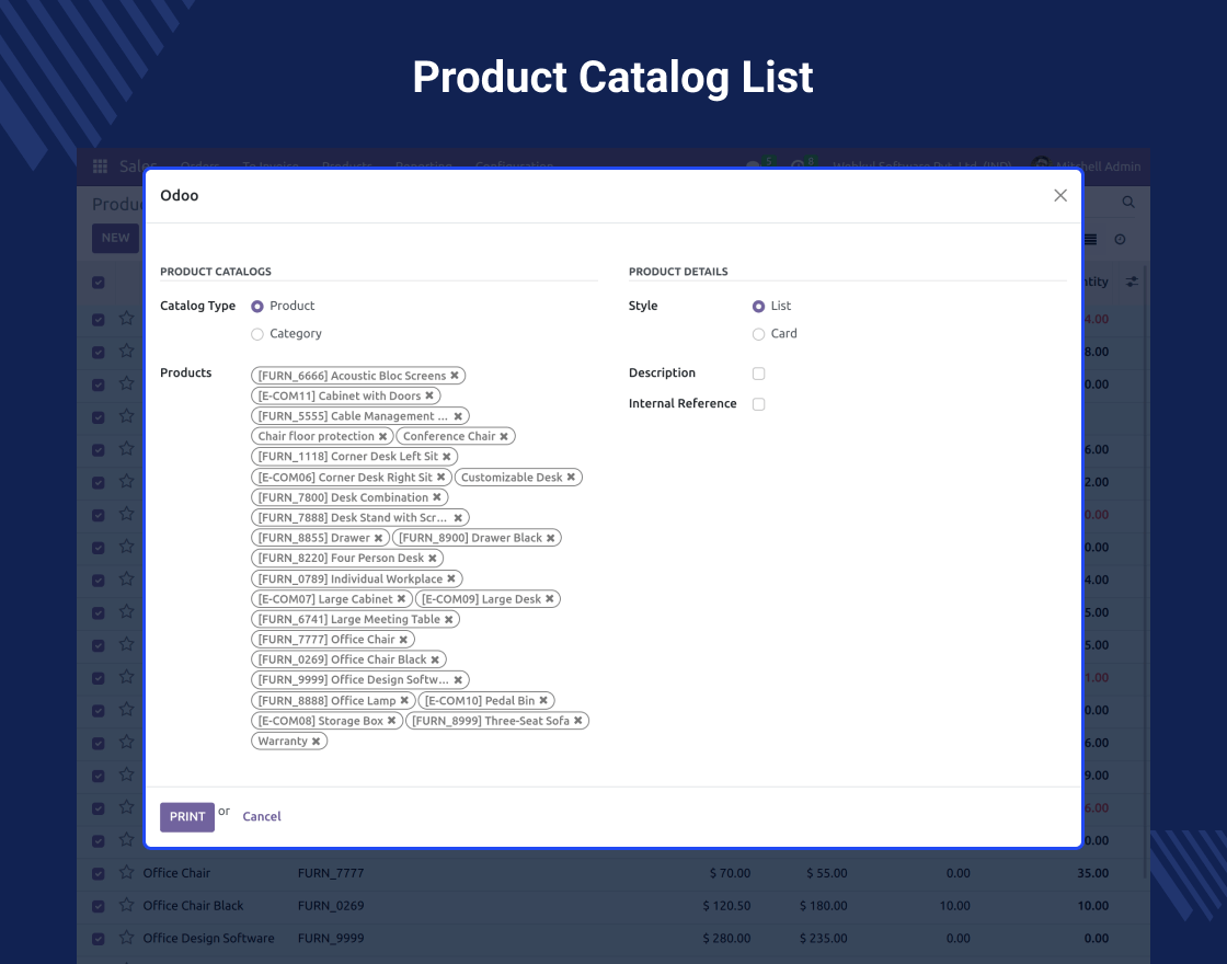 Odoo Product Catalogs