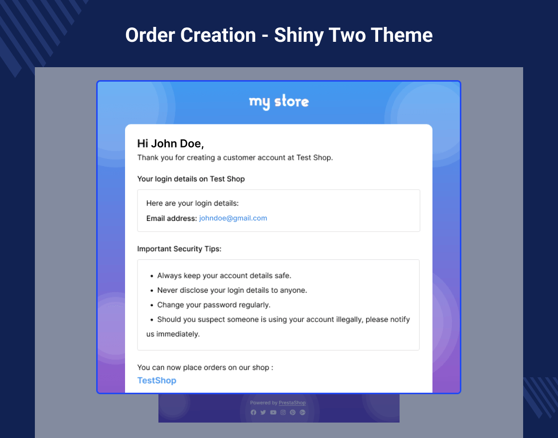 PrestaShop Shiny Email Templates