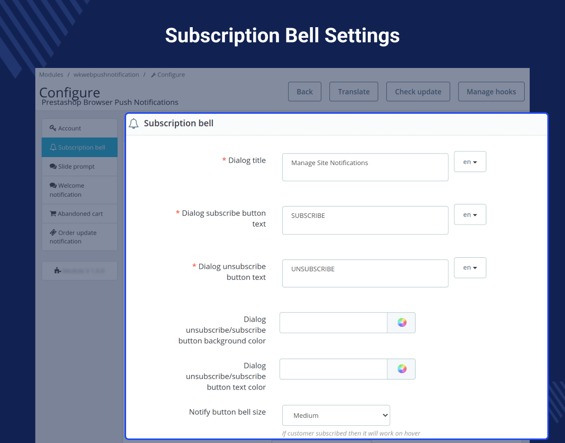 PrestaShop Browser Push Notifications