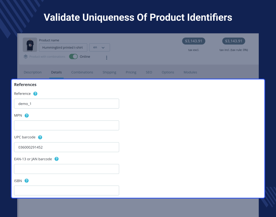 PrestaShop Make Unique Product Identifier