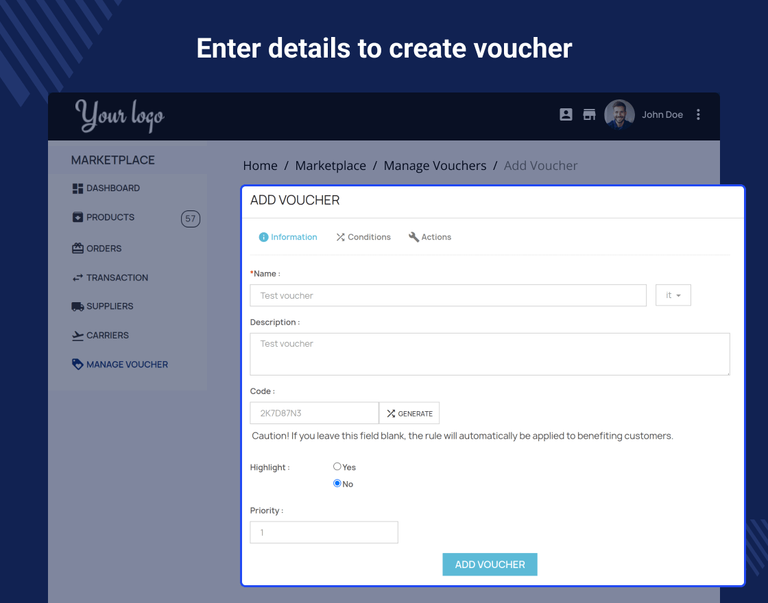 Prestashop Marketplace Seller Voucher