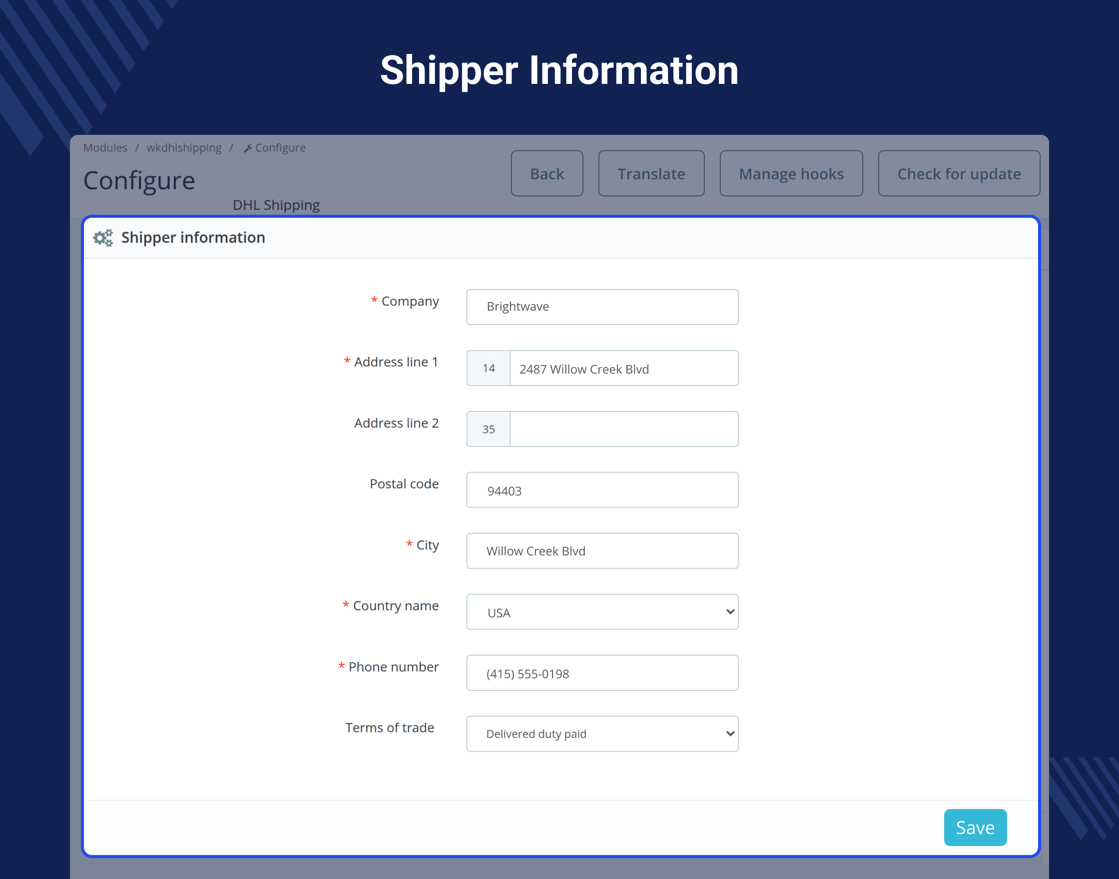 Prestashop DHL Shipping with Label Print - API Based Shipping