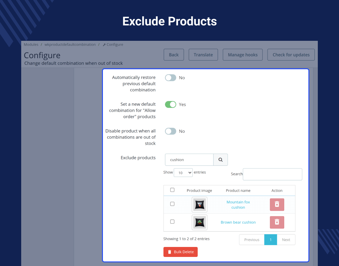 Prestashop Change Default Combination When Out of Stock