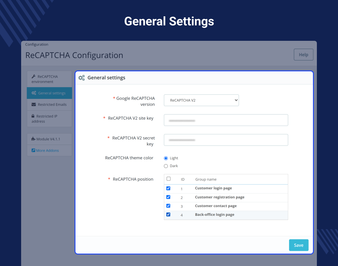 PrestaShop Google ReCaptcha